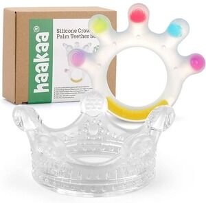 HAAKAA Silicone Crown And Palm‎ Teether Set Bundle NEW
